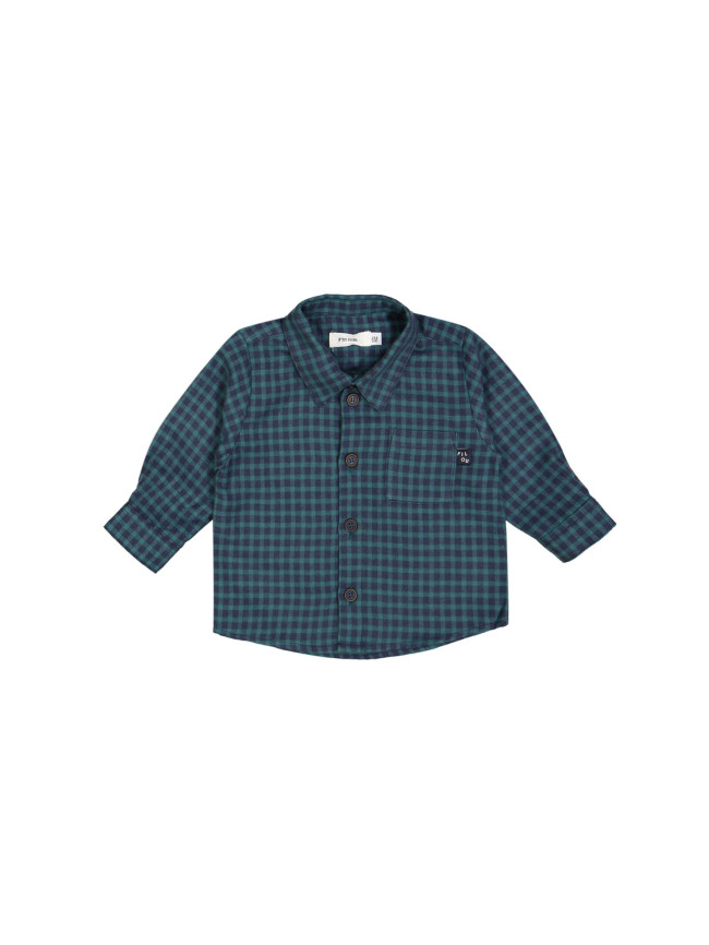 hemd mini ruit donkerblauw 03m