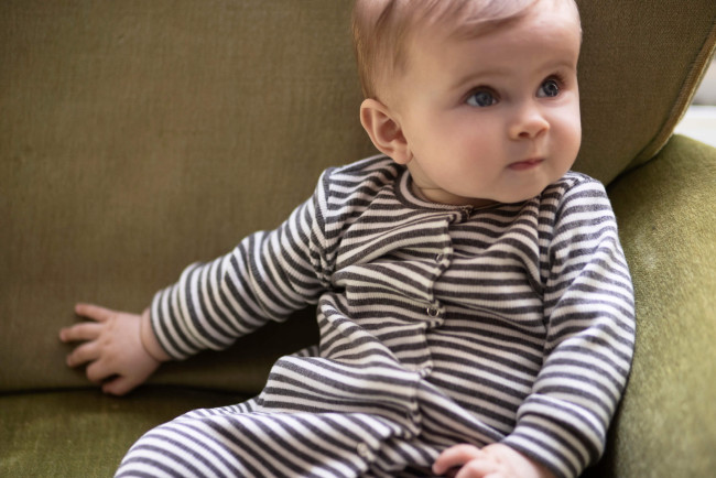 kruippak rib stripe grijs 03m