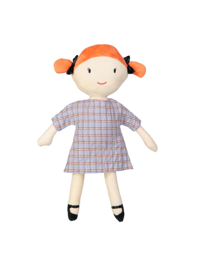 Poppenkleed ruit lichtblauw