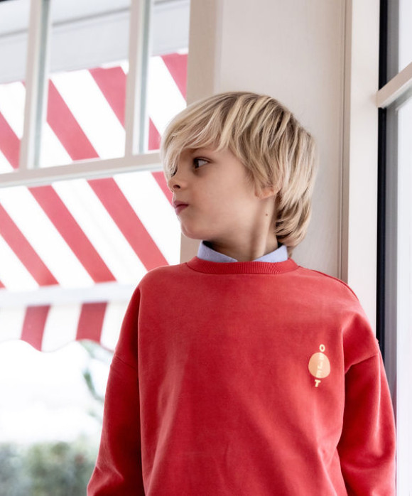 Sweater objet donkerrood 