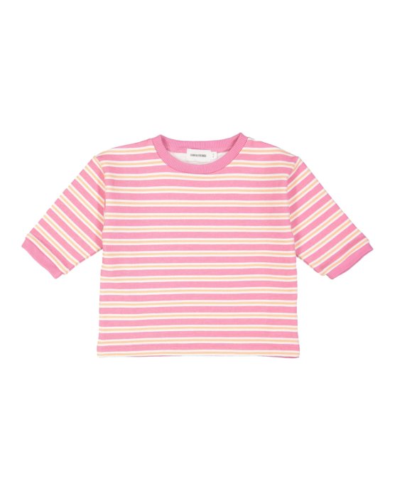 Sweater streep oudroze 