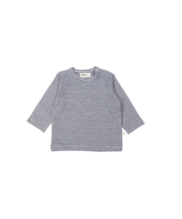 T-shirt fijne streep blauw