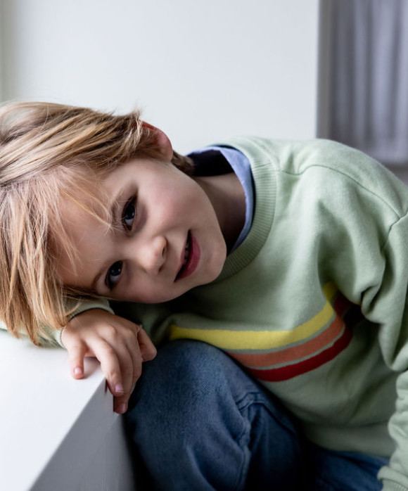 Sweater streep groen