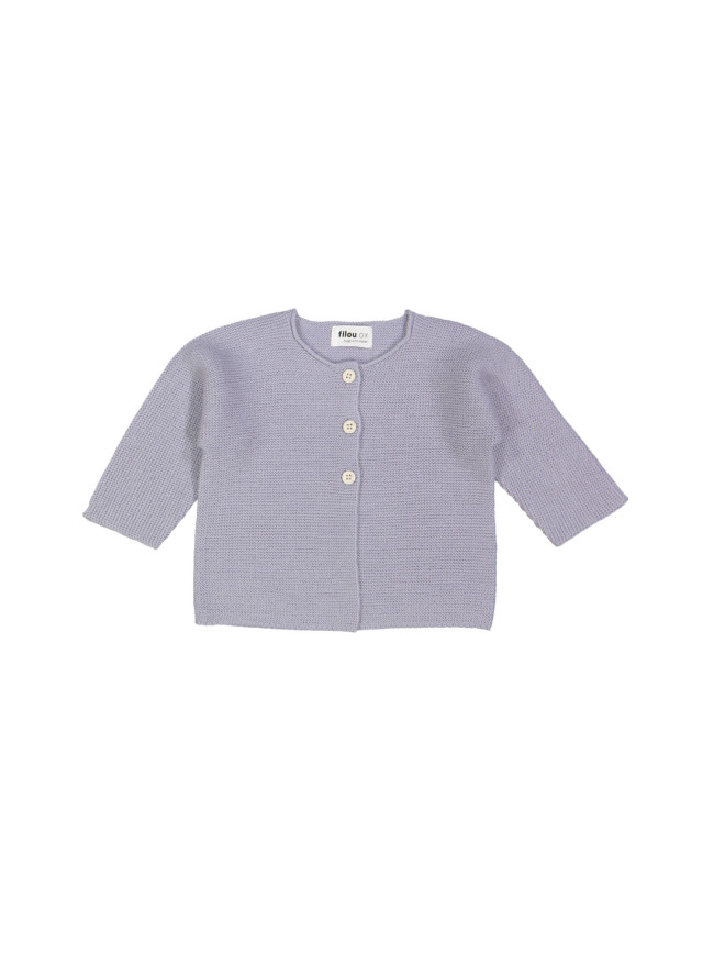 Gilet grijsblauw merino wol 08m-12m