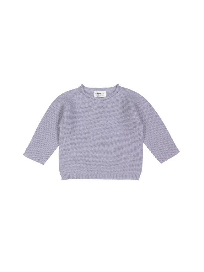 Pull grijsblauw merino wol 01m-04m