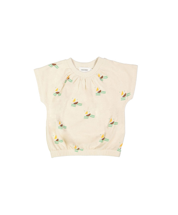 T-shirt spons frons boats beige 