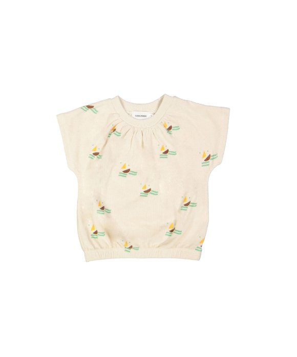 T-shirt spons frons boats beige 