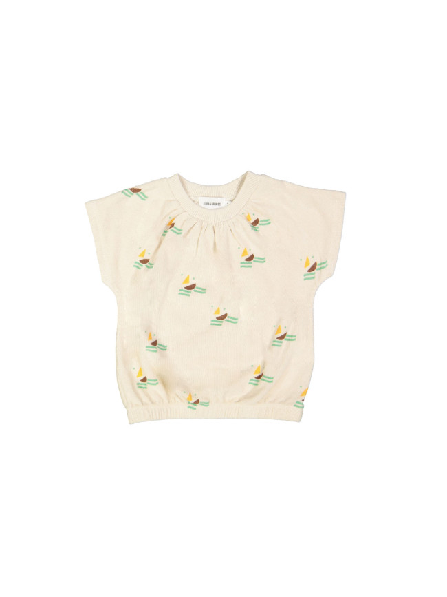 T-shirt spons frons boats beige 12m