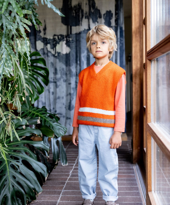 Debardeur streep oranje 