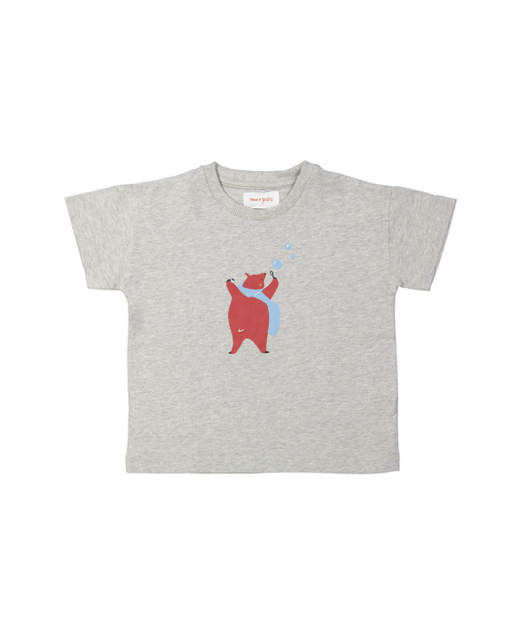 T-shirt bear lichtgrijs chiné 