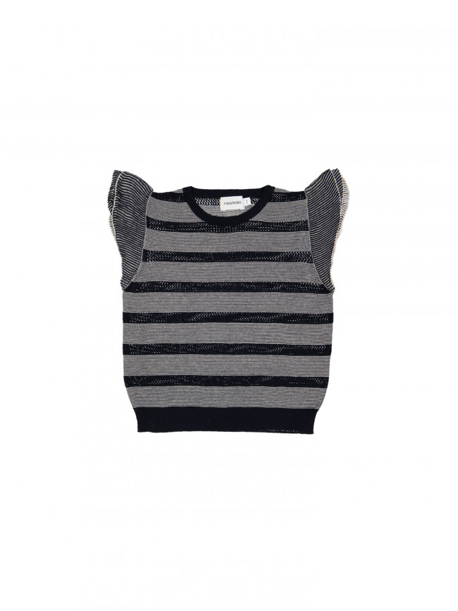 pull vlindermouw blauw ecru 08j