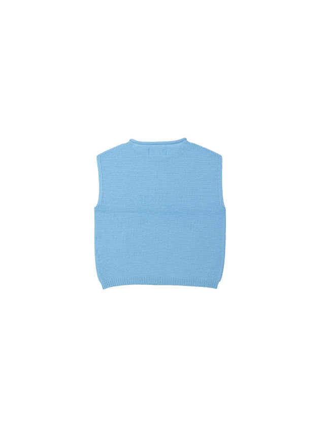 Debardeur blauw merino wol 01m-04m