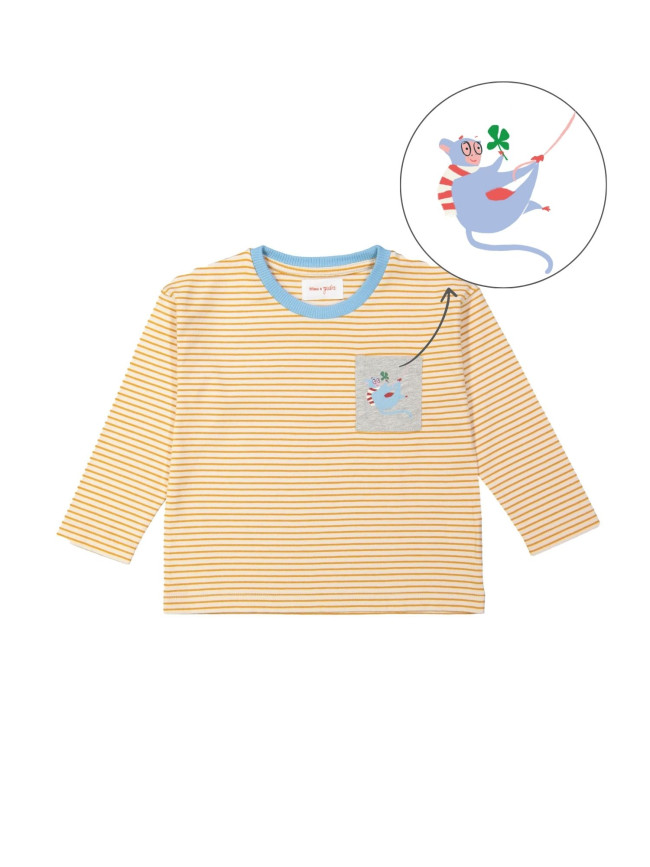 T-shirt monkey mosterd 12m-18m