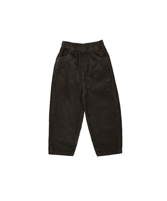 Broek brede rib bruin 