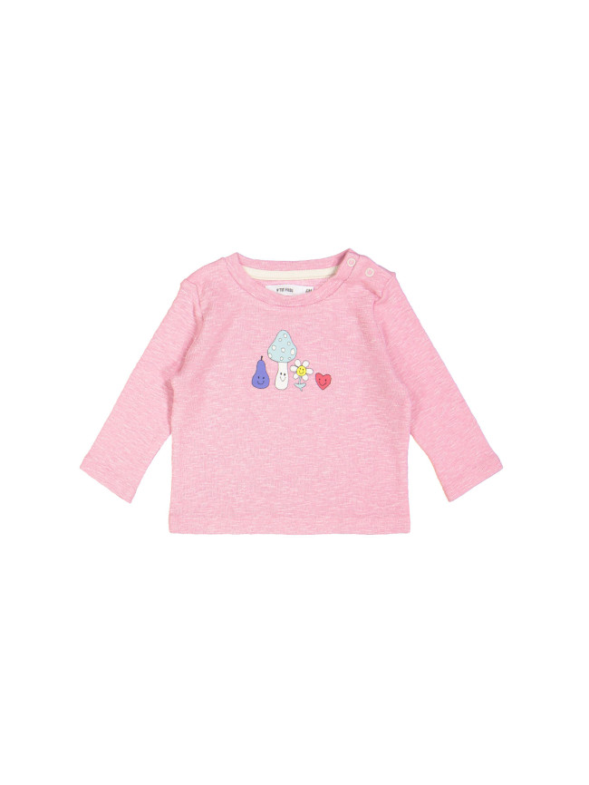 t-shirt mini rib happy clappy roze 03m