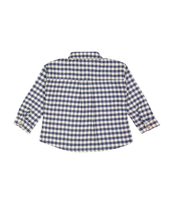 hemd ruit flanel ecru blauw