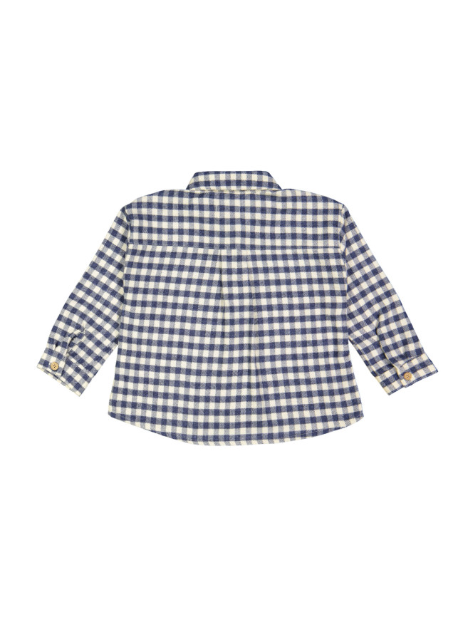 hemd ruit flanel ecru blauw 02j