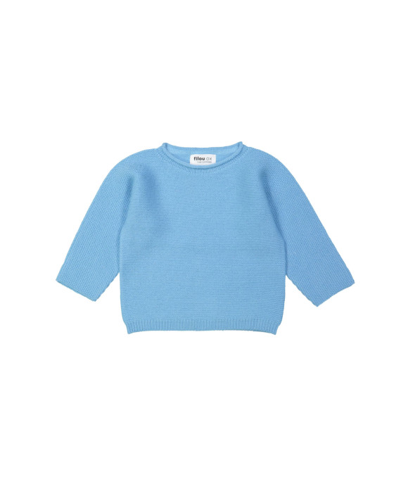 Pull blauw merino wol