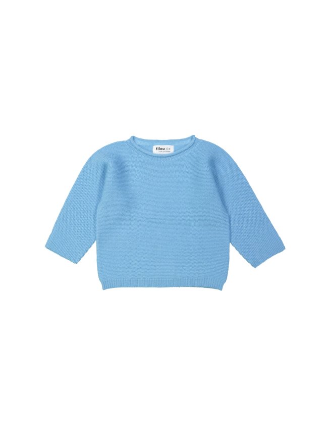 Pull blauw merino wol 01m-04m