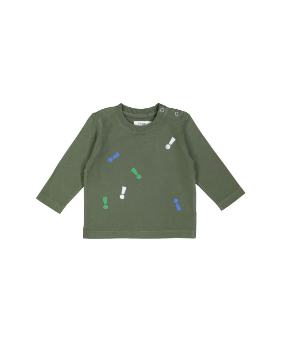 t-shirt mini smile exclamation kaki