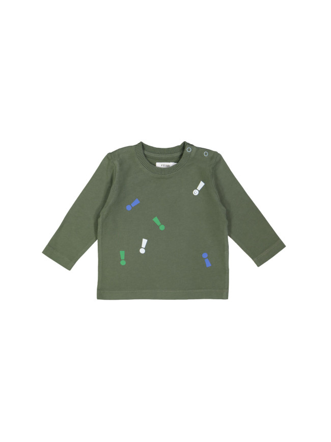 t-shirt mini smile exclamation kaki 03m