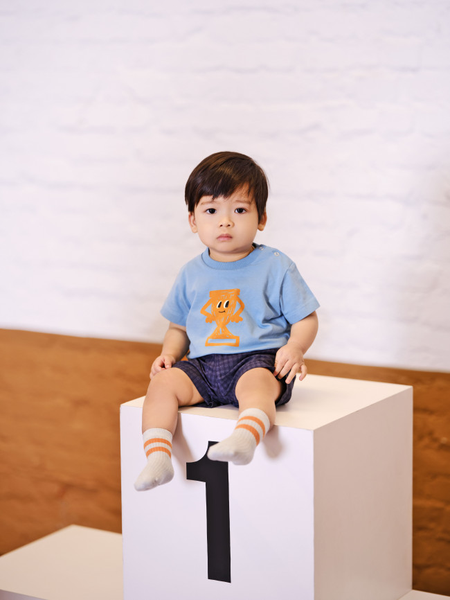 t-shirt mini trophy grijsblauw 03m