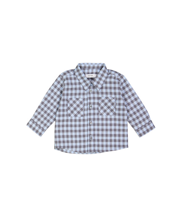 hemd mini ruit lichtblauw